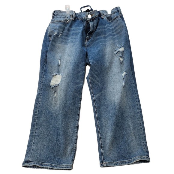 Lane Bryant Crop Jeans Size 24 Girlfriend Crop Jeans Mid Rise Blue B7 - Picture 3 of 11